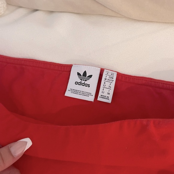 RED ADIDAS BANDEAU TUBE TOP, Size XS - Picture 14 of 14
